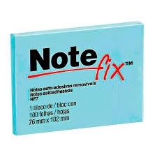 BLOCO ADESIVO 3M 76X102MM AZUL 3M NOTE FIX 100F