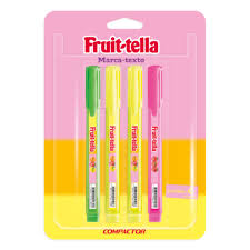 CANETA MARCA TEXTO COMPACTOR FRUIT-TELLA C/04