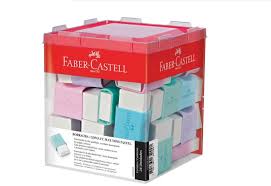 BORRACHA PLASTICA FABER C/CAPA C/24 PASTEL