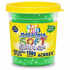 MASSA MODELAR POTE 150G GLITER VERDE ACRILEX 7891153097251