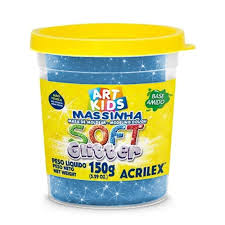 MASSA MODELAR POTE 150G GLITER AZUL ACRILEX 7891153097213