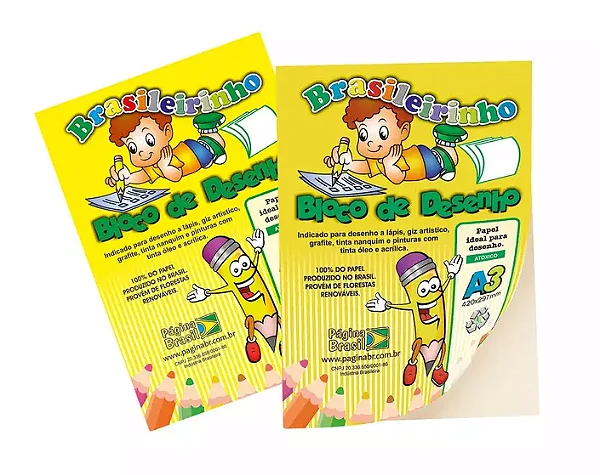BLOCO A-3 DESENHO 180G 20FLS PAGINA BRASIL 7898584550546