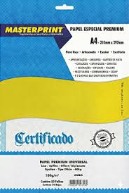 PAPEL A-4 180G UNIVERSAL COLOR OURO C/50F MASTERPRINT 7908229109982