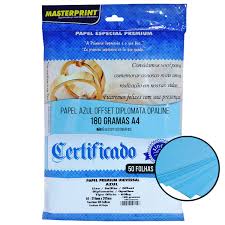 PAPEL A-4 180G UNIVERSAL OFFSET AZUL C/50F MASTERPRINT 7898119105845