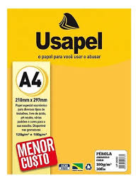PAPEL A-4 180G PEROLA OURO C/30F USAPEL 7891634250526