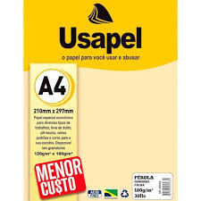 PAPEL A-4 180G PEROLA PALHA C/30F USAPEL 7891634250540
