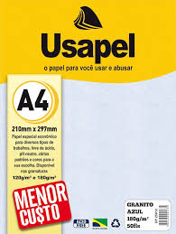 PAPEL A-4 180G GRANITO AZUL C/50F USAPEL 7891634250120