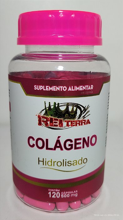 Colágeno Hidrolisado - 120 Cápsulas / 500mg - Rei Terra