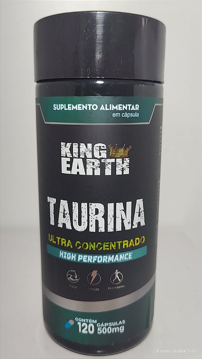 Taurina - Ultra Concentrado - High Performance - 120 Cápsulas / 500mg - King Earth