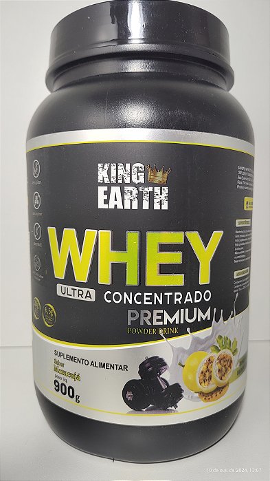 Whey Protein - King Earth - Ultra Concentrado - Sabor Maracujá - 900g - Premium