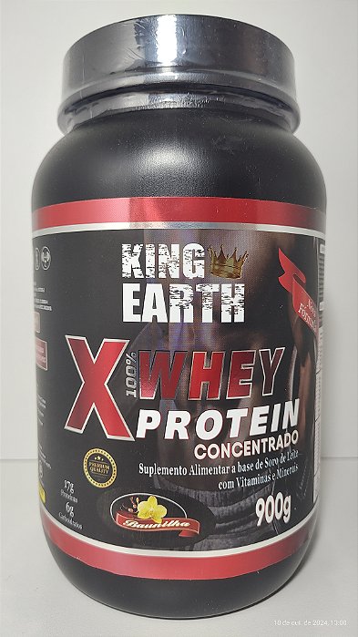 Whey Protein - King Earth - Concentrado - Sabor Baunilha - 900g