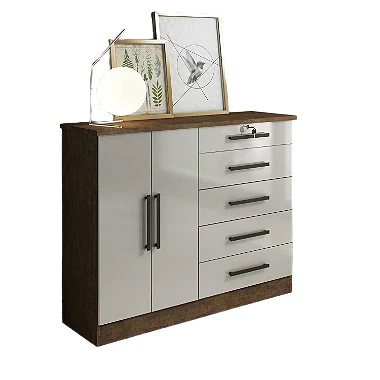 Cômoda Sapateira 5 Gavetas Branco Cronus D'doro