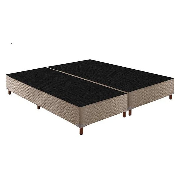 Cama Box Base Universal Queen Sommier Rústico Bordado Clean 1,58 x 1,98 x 0,20M - Paropas