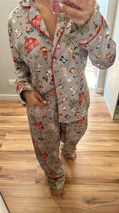 Pijama Americano Longo Farm Friends