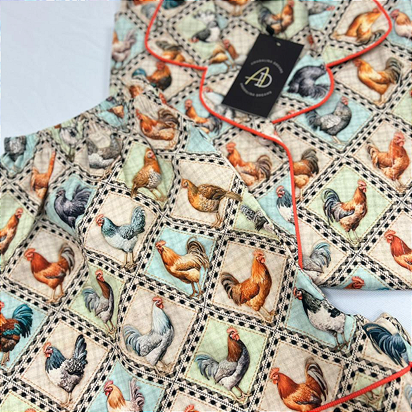 Pijama Americano Curto Sítio Vale Verde