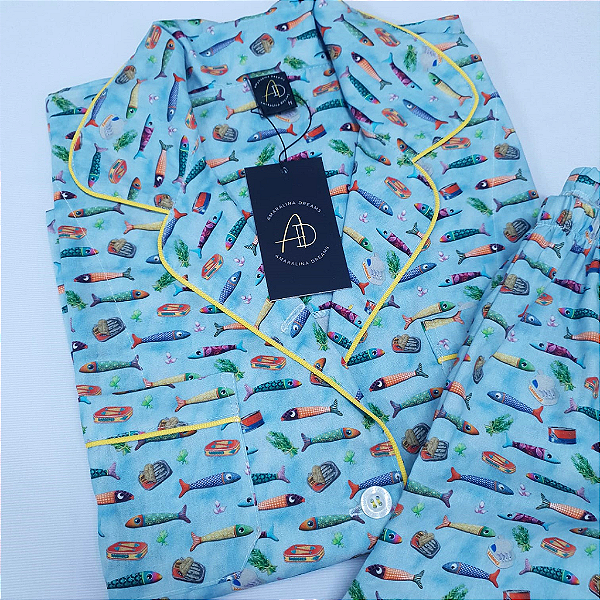 Pijama Americano Curto Sardinhas