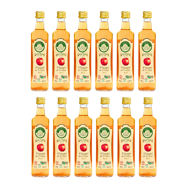 Kit 12 Vinagre De Maçã Orgânico Acidez 4,2% São Francisco 500 ml