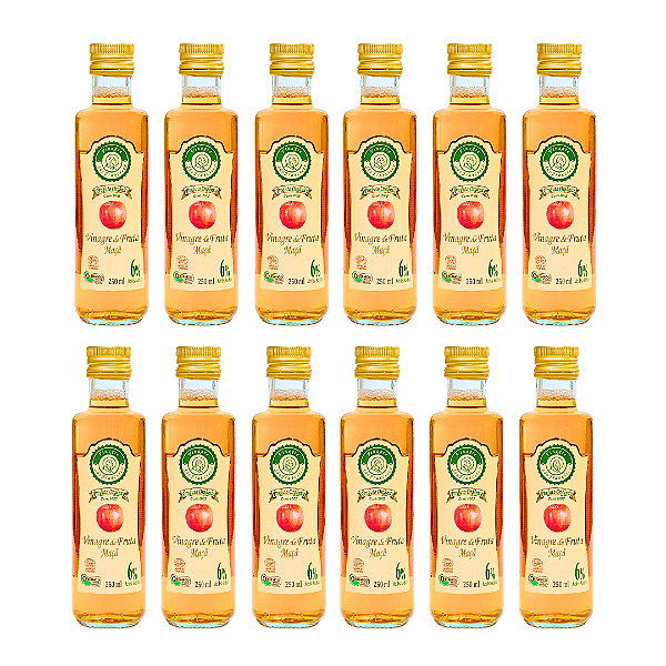 Kit 12 Vinagre De Maçã Orgânico Acidez 6% São Francisco 250 ml
