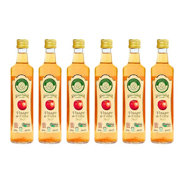 Kit 6 Vinagre De Maçã Orgânico Acidez 4,2% São Francisco 500 ml