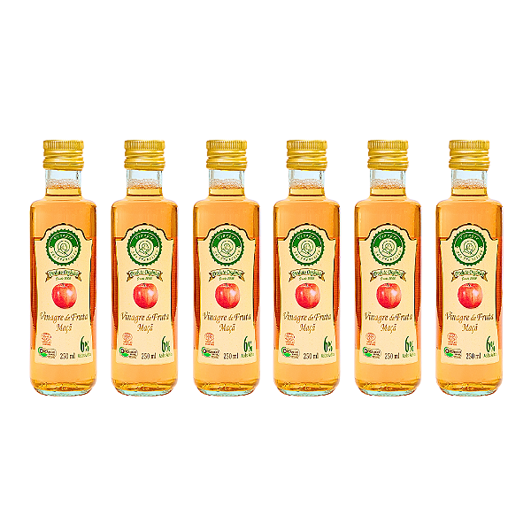 Kit 6 Vinagre De Maçã Orgânico Acidez 6% São Francisco 250 ml