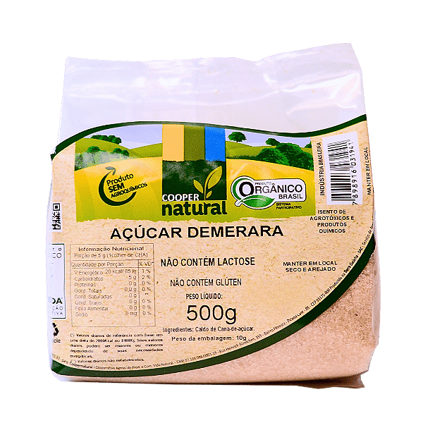Açúcar Demerara Orgânico Coopernatural 500 g