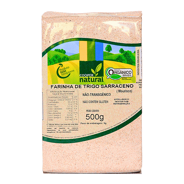 Farinha De Trigo Sarraceno (Mourisco) Orgânico À Vácuo Coopernatural 500 g