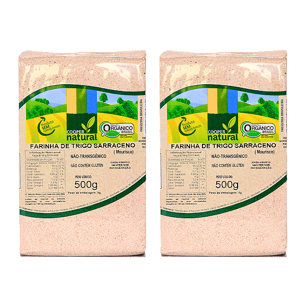 Kit 2 Farinha De Trigo Sarraceno (Mourisco) Orgânico À Vácuo Coopernatural 500 g