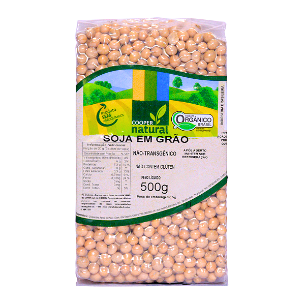 Soja Em Grãos Orgânica À Vácuo Coopernatural 500 g