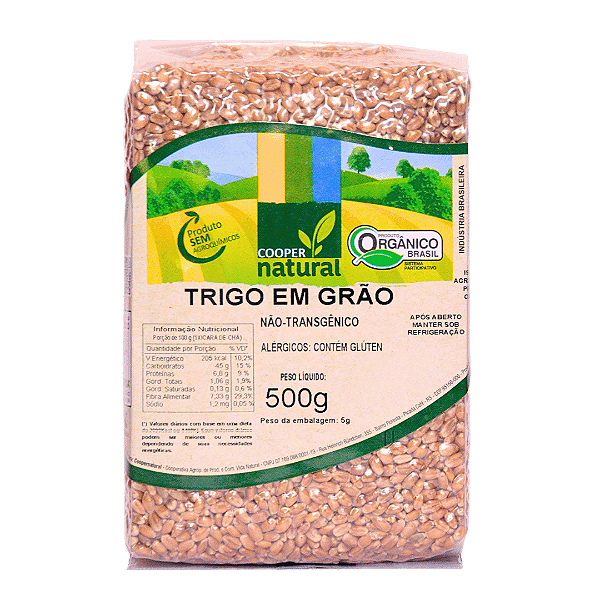 Trigo Em Grãos Orgânico À Vácuo Coopernatural 500 g