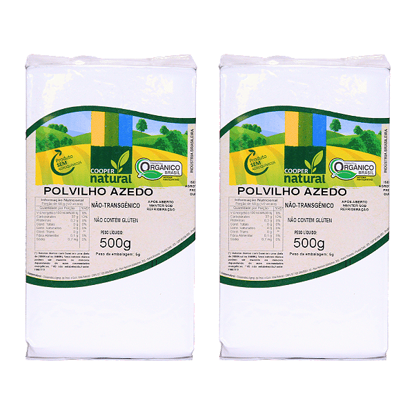 Kit 2 Polvilho Azedo Orgânico À Vácuo Coopernatural 500 g