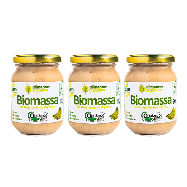 Kit 3 Biomassa de Banana Verde Integral Orgânica Alimentar 250 g