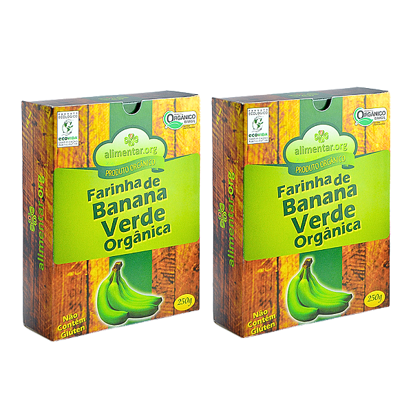 Kit 2 Farinha de Banana Verde Orgânica Alimentar 250 g