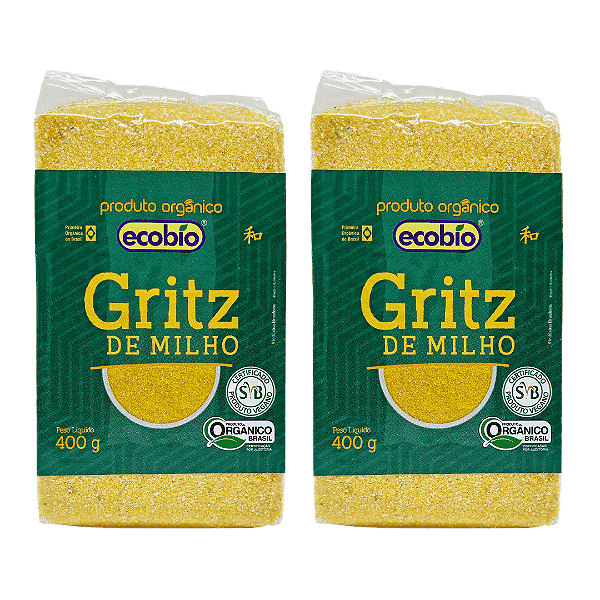 Kit 2 Gritz De Milho Canjiquinha Orgânico Ecobio 400 g