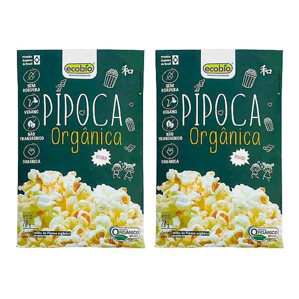 Kit 2 Pipoca Micro-Ondas Orgânica Ecobio 70 g