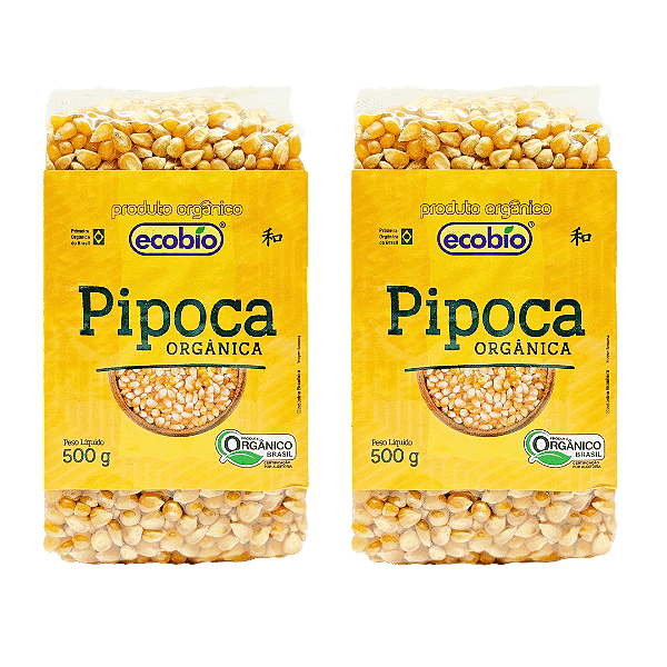 Kit 2 Pipoca Orgânica Alto Vácuo Ecobio 500 g
