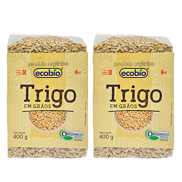 Kit 2 Trigo Em Grãos Orgânico Alto Vácuo Ecobio 400 g