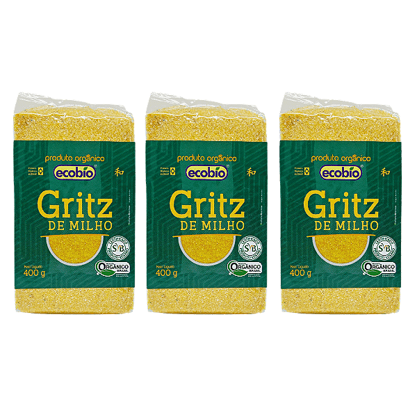 Kit 3 Gritz De Milho (Canjiquinha) Orgânico Alto Vácuo Ecobio 400 g