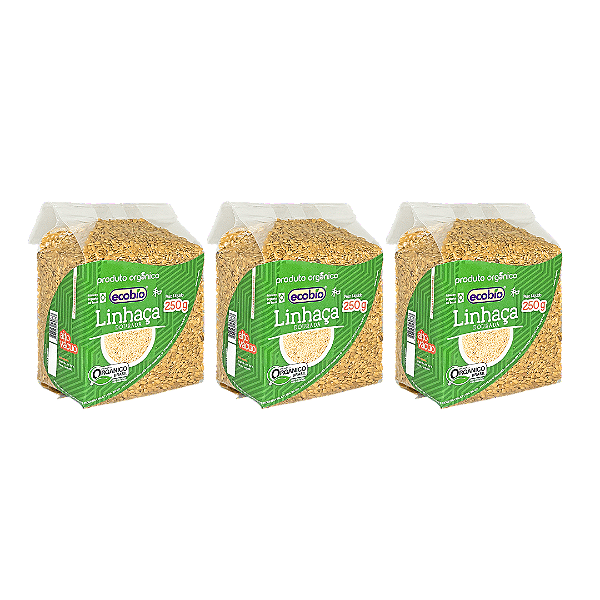 Kit 3 Linhaça Dourada Orgânica Alto Vácuo Ecobio 250 g