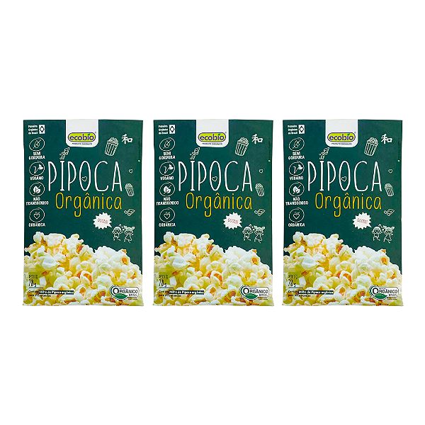 Kit 3 Pipoca Micro-Ondas Orgânica Ecobio 70 g