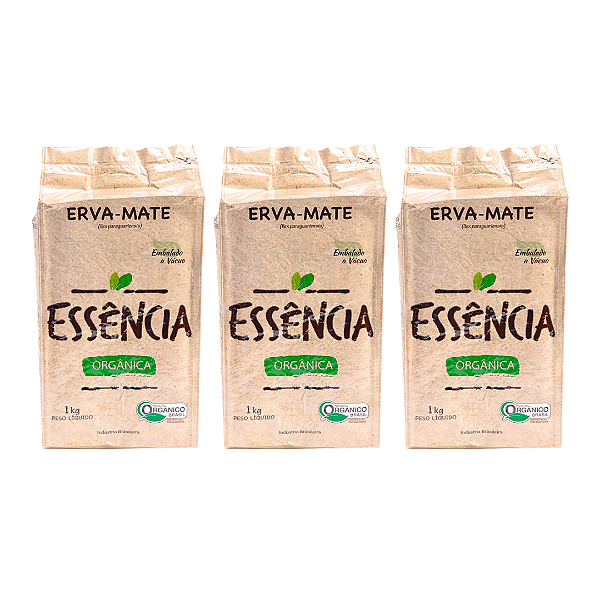 Kit 3 Erva-Mate Orgânica À Vácuo Essência 1 kg