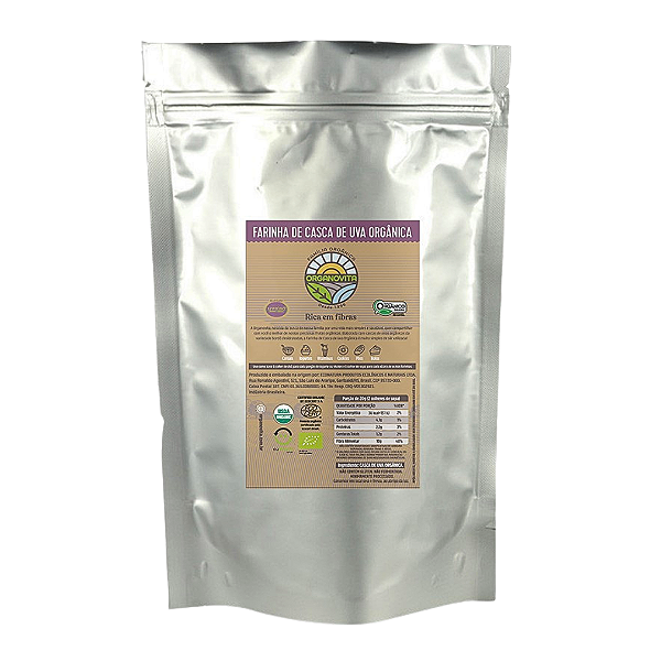 Farinha De Casca De Uva Orgânica Organovita 1 kg