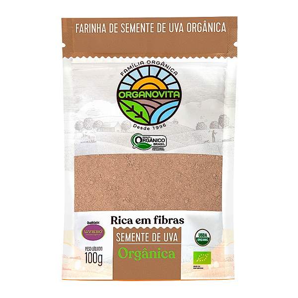 Farinha De Semente De Uva Orgânica Organovita 100 g