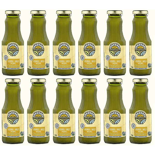 Kit 12 Suco De Laranja Com Maçã Integral Orgânico Organovita 300 ml