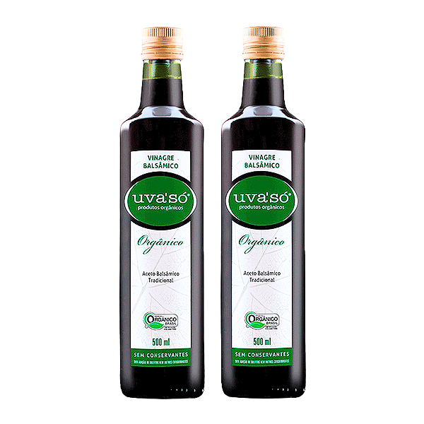 Kit 2 Vinagre Balsâmico Tradicional (Aceto) Orgânico Uva’Só 500ml