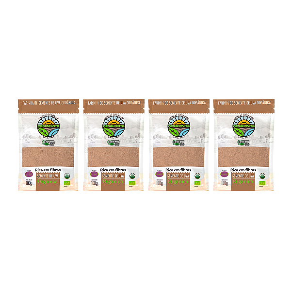 Kit 4 Farinha De Semente De Uva Orgânica Organovita 100 g