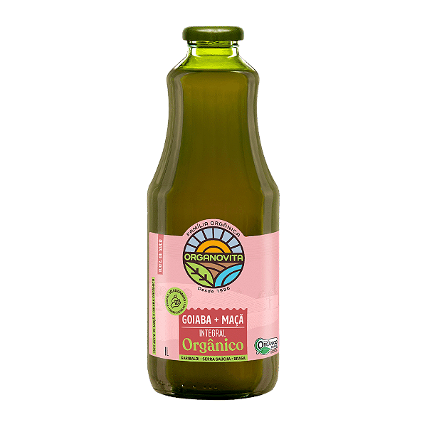Suco De Goiaba Com Maçã Integral Orgânico Organovita 1 L