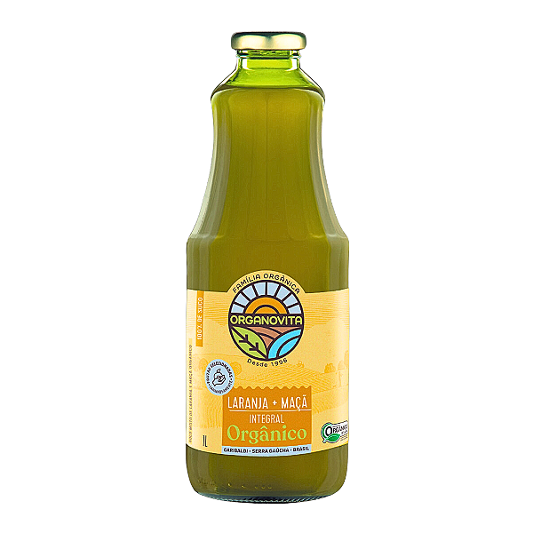 Suco De Laranja Com Maçã Integral Orgânico Organovita 1 L