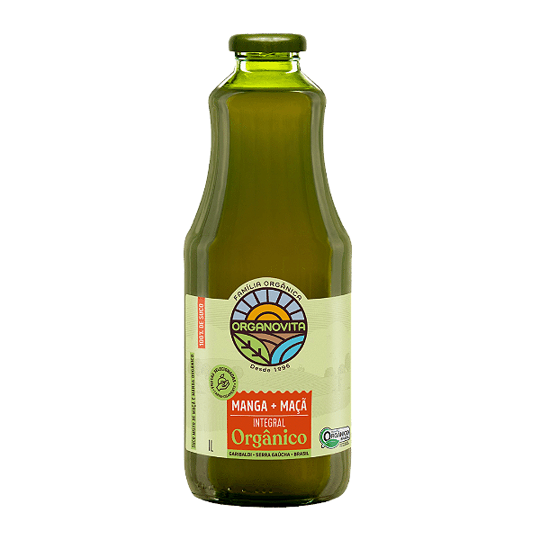 Suco De Manga Com Maçã Integral Orgânico Organovita 1 L