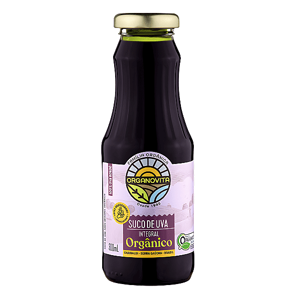 Suco De Uva Bordô Integral Orgânico Organovita 300 ml