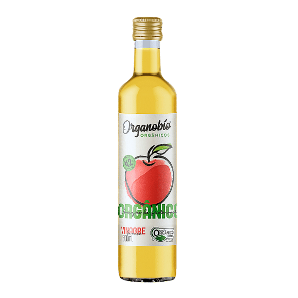 Vinagre De Maçã Orgânico Acidez 4,2% Organobío 500 ml